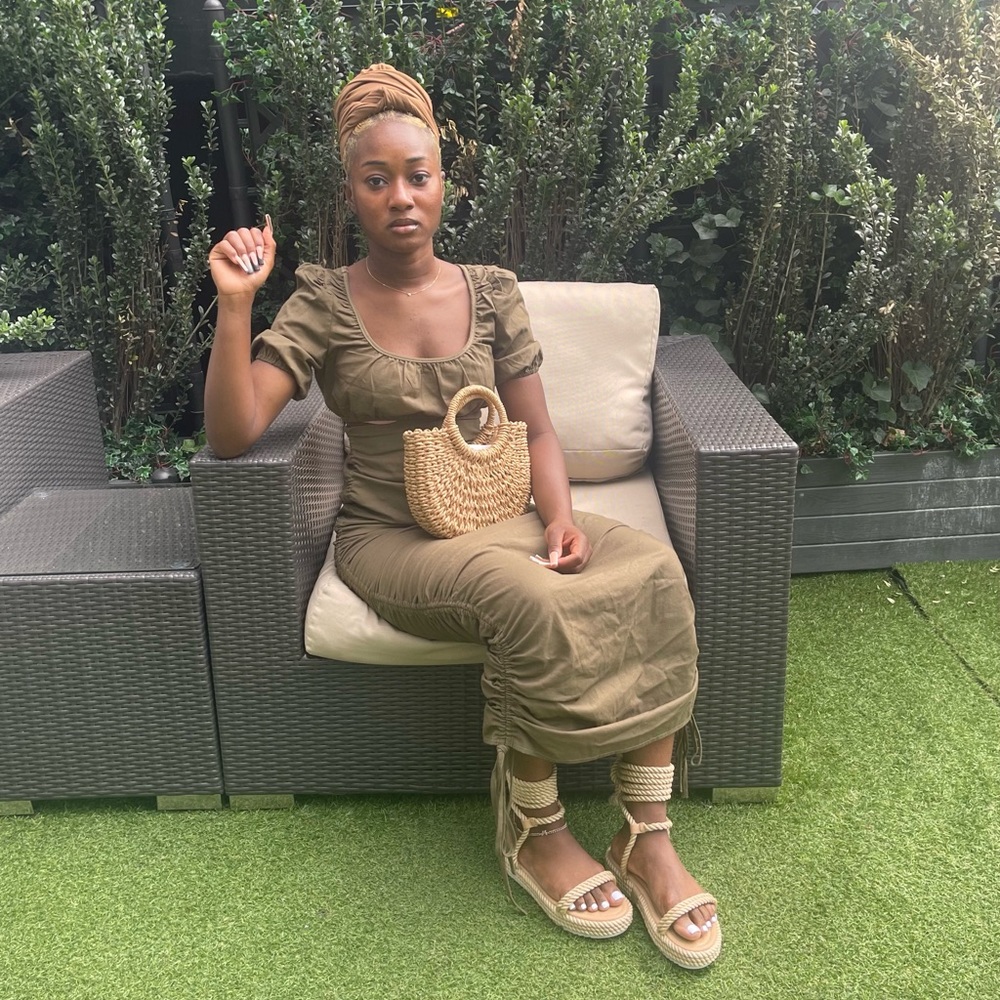 Extreme Ruched Tie Hem Midaxi Skirt and Crop Top